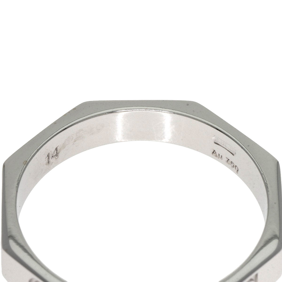 GUCCI Octagonal # 14 Ring K18 White Gold Ladies [Used]