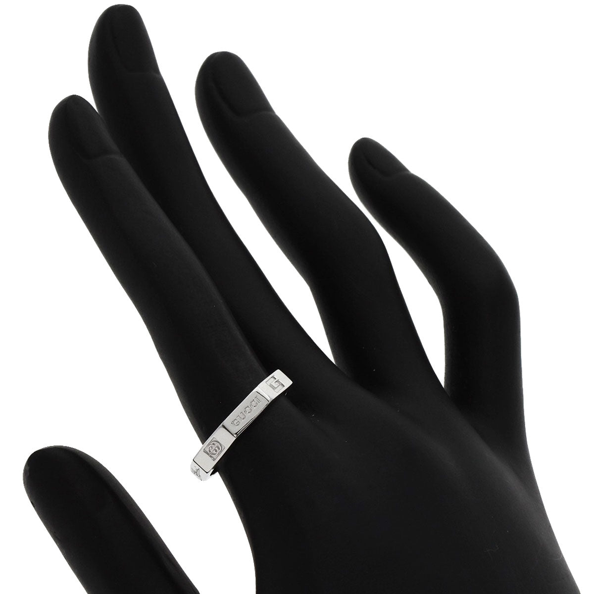 GUCCI Octagonal # 14 Ring K18 White Gold Ladies [Used]