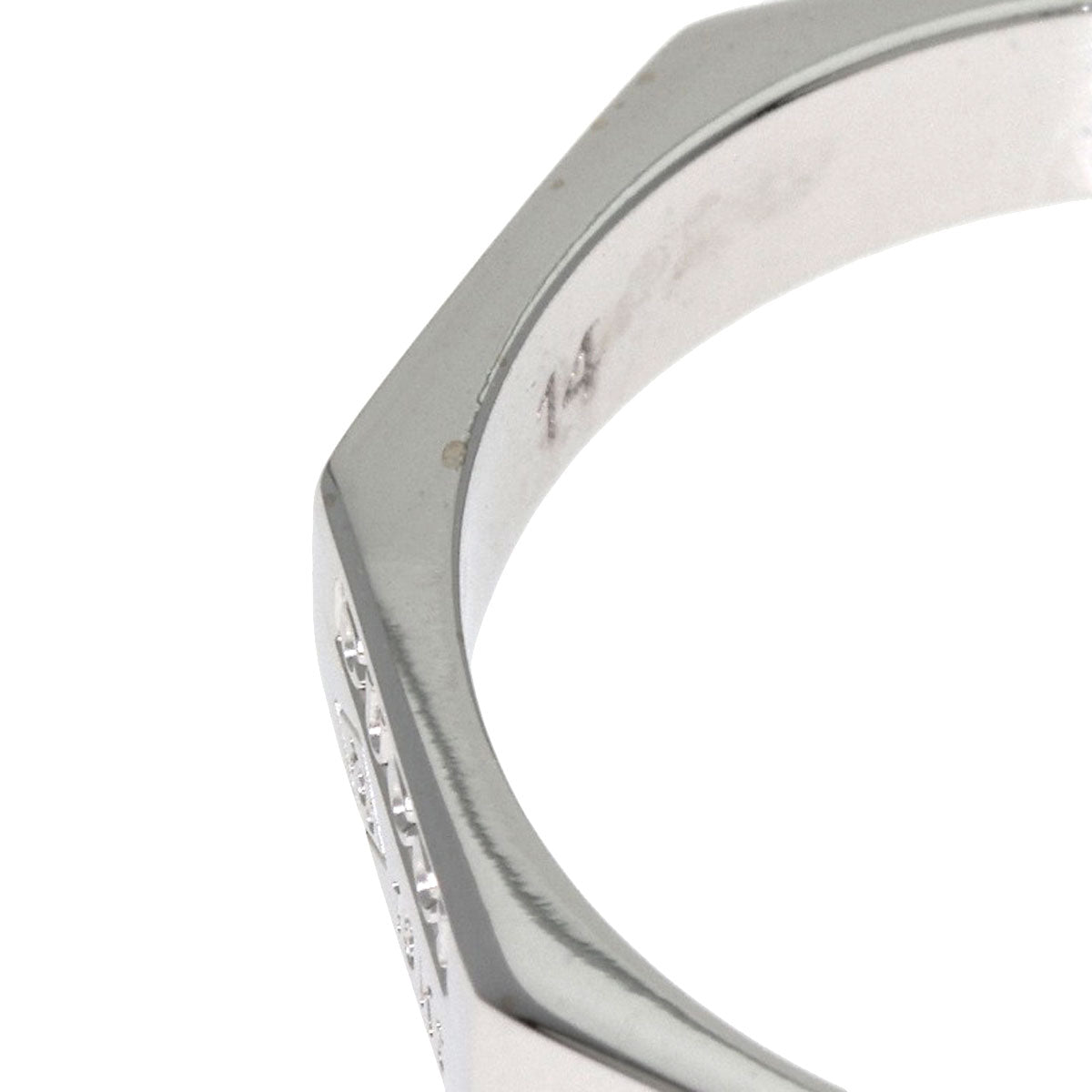 GUCCI Octagonal # 14 Ring K18 White Gold Ladies [Used]
