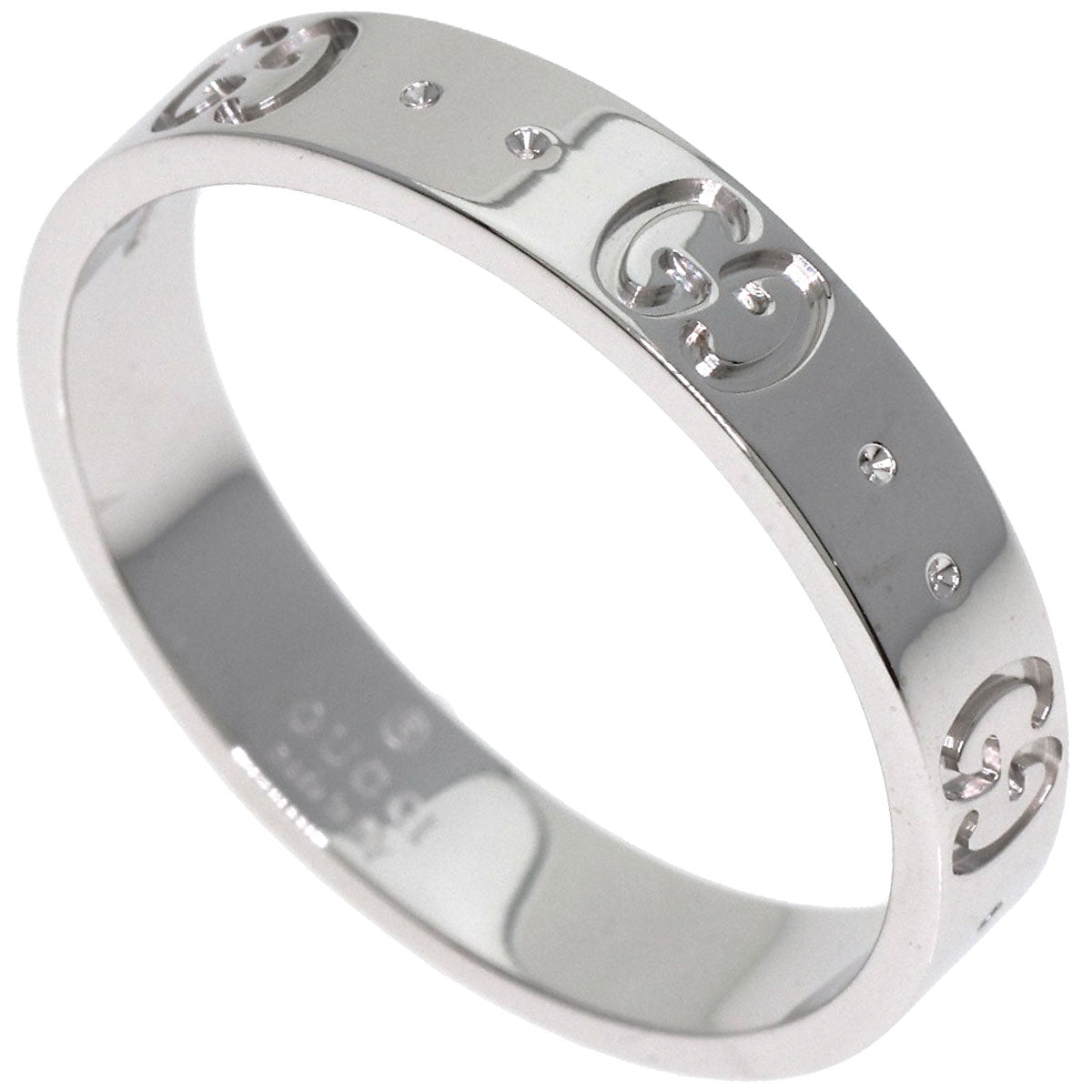 GUCCI GG Icon #19 Ring K18 White Gold Ladies [Used]