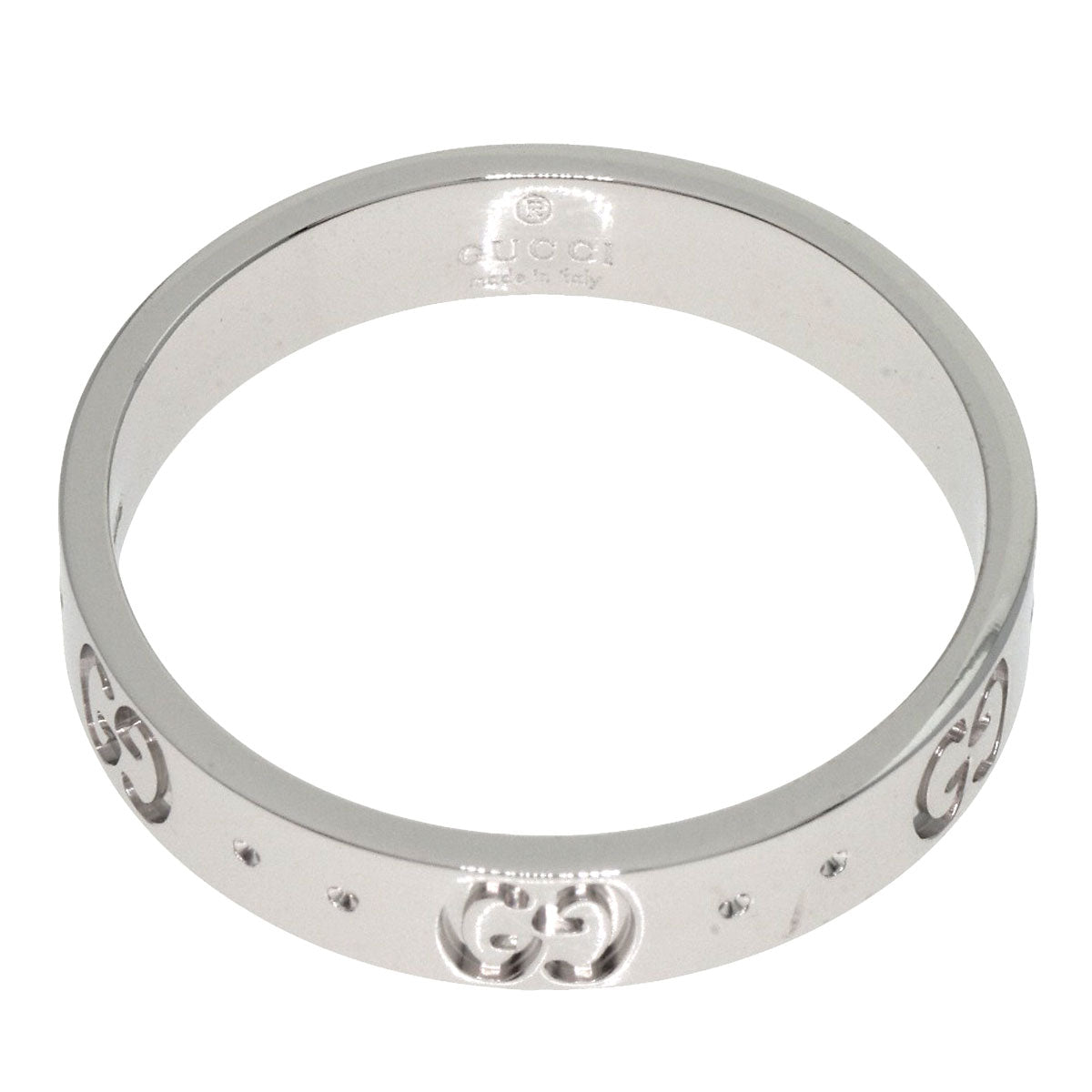 GUCCI GG Icon #19 Ring K18 White Gold Ladies [Used]