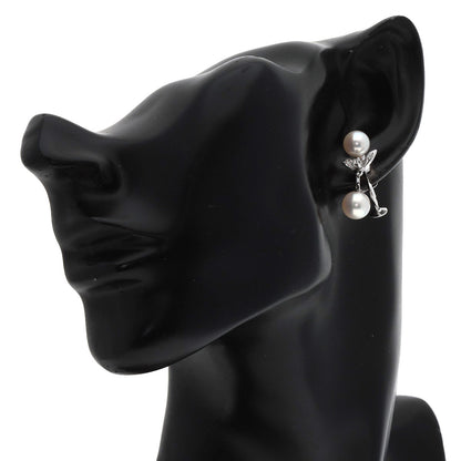 MIKIMOTO Pearl Pearl Diamond Earring K14 White Gold Ladies [Used]