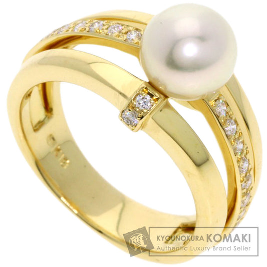 ミキモト パール 真珠 ダイヤモンド リング・指輪 K18イエローゴールド レディース 【中古】【MIKIMOTO】