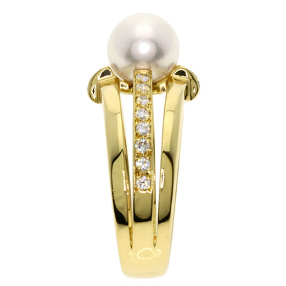 ミキモト パール 真珠 ダイヤモンド リング・指輪 K18イエローゴールド レディース 【中古】【MIKIMOTO】
