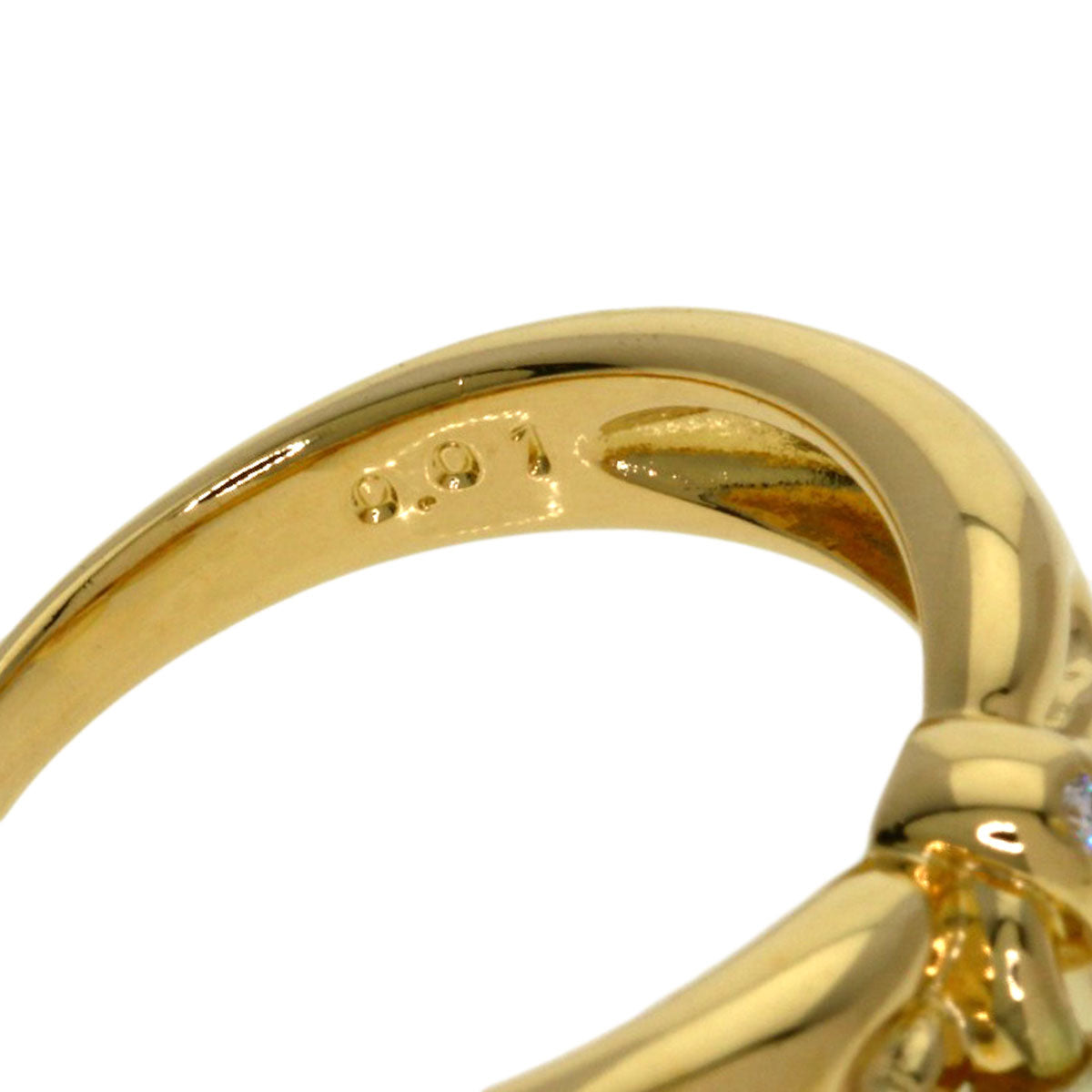 TASAKI Pearl Pearl 2P Diamond Ring K18 Yellow Gold Ladies [Used]