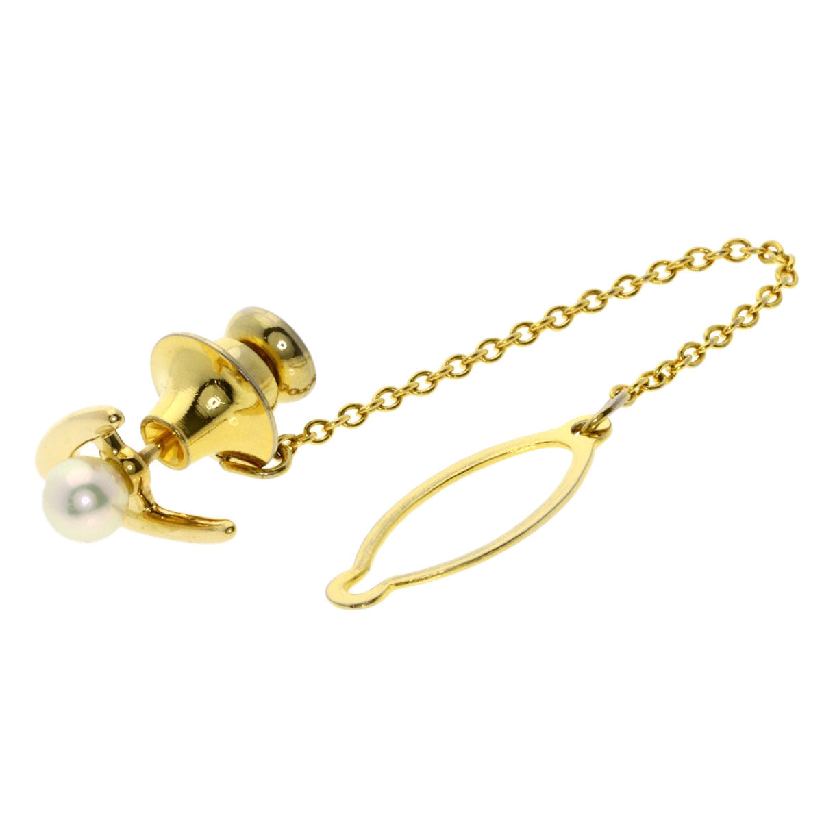 MIKIMOTO Pearl Pearl Titac Tie pin K18 Yellow Gold mens [Used]