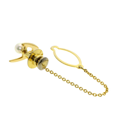 MIKIMOTO Pearl Pearl Titac Tie pin K18 Yellow Gold mens [Used]