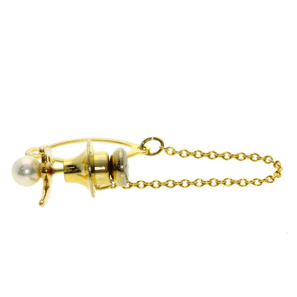MIKIMOTO Pearl Pearl Titac Tie pin K18 Yellow Gold mens [Used]
