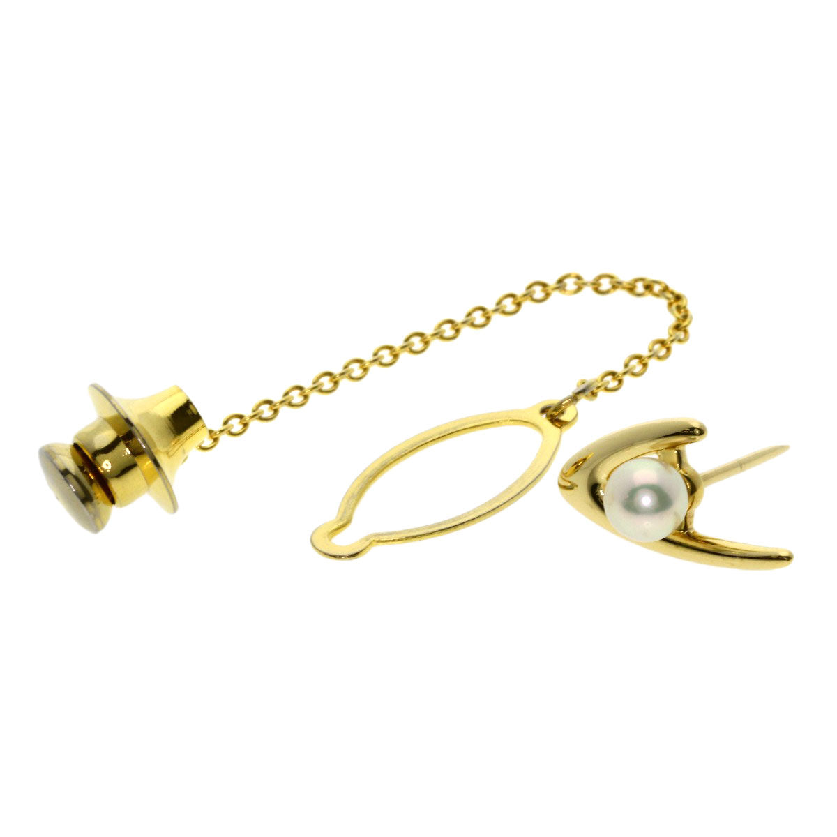 MIKIMOTO Pearl Pearl Titac Tie pin K18 Yellow Gold mens [Used]