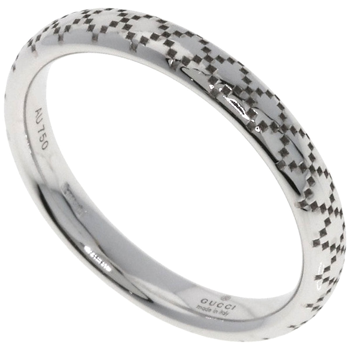 GUCCI Diamantissima #8 Ring K18 White Gold Ladies [Used]