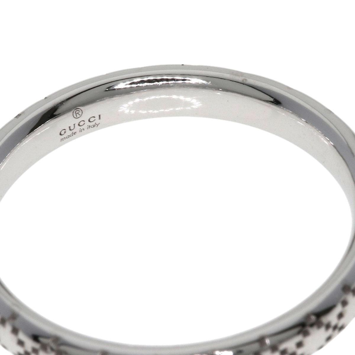 GUCCI Diamantissima #8 Ring K18 White Gold Ladies [Used]