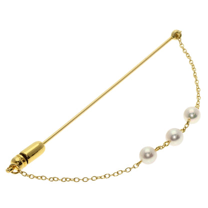 MIKIMOTO Pearl Pearl Pin Brooch Brooch K18 Yellow Gold Ladies [Used]