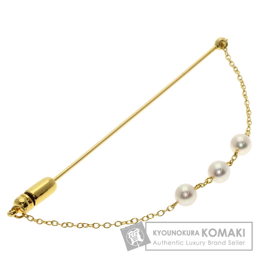MIKIMOTO Pearl Pearl Pin Brooch Brooch K18 Yellow Gold Ladies [Used]