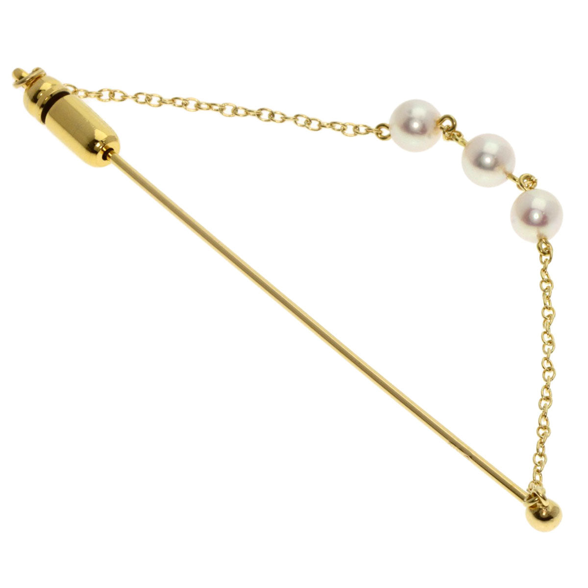 MIKIMOTO Pearl Pearl Pin Brooch Brooch K18 Yellow Gold Ladies [Used]