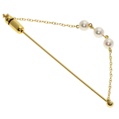 MIKIMOTO Pearl Pearl Pin Brooch Brooch K18 Yellow Gold Ladies [Used]