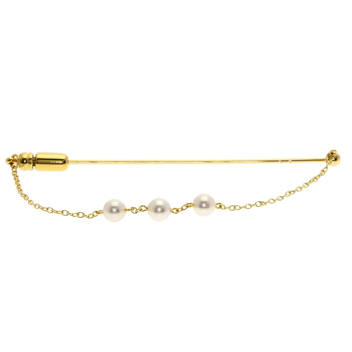 MIKIMOTO Pearl Pearl Pin Brooch Brooch K18 Yellow Gold Ladies [Used]