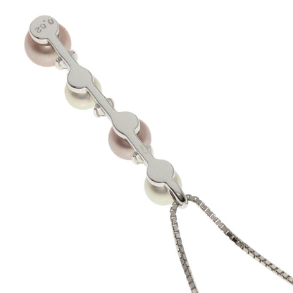 TASAKI Pearl Pearl 3P Diamond Necklace K18 White Gold Ladies [Used]