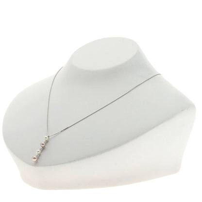 TASAKI Pearl Pearl 3P Diamond Necklace K18 White Gold Ladies [Used]
