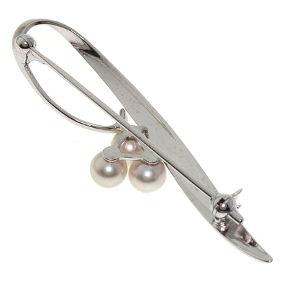 MIKIMOTO Pearl Pearl Brooch K18 White Gold Ladies [Used]