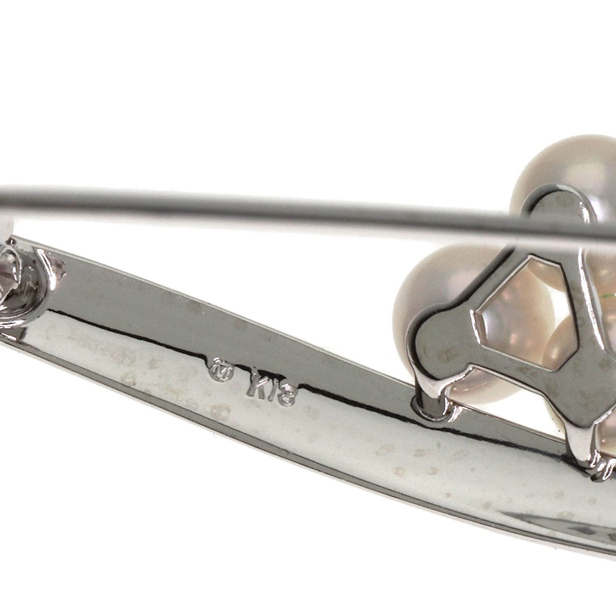 MIKIMOTO Pearl Pearl Brooch K18 White Gold Ladies [Used]