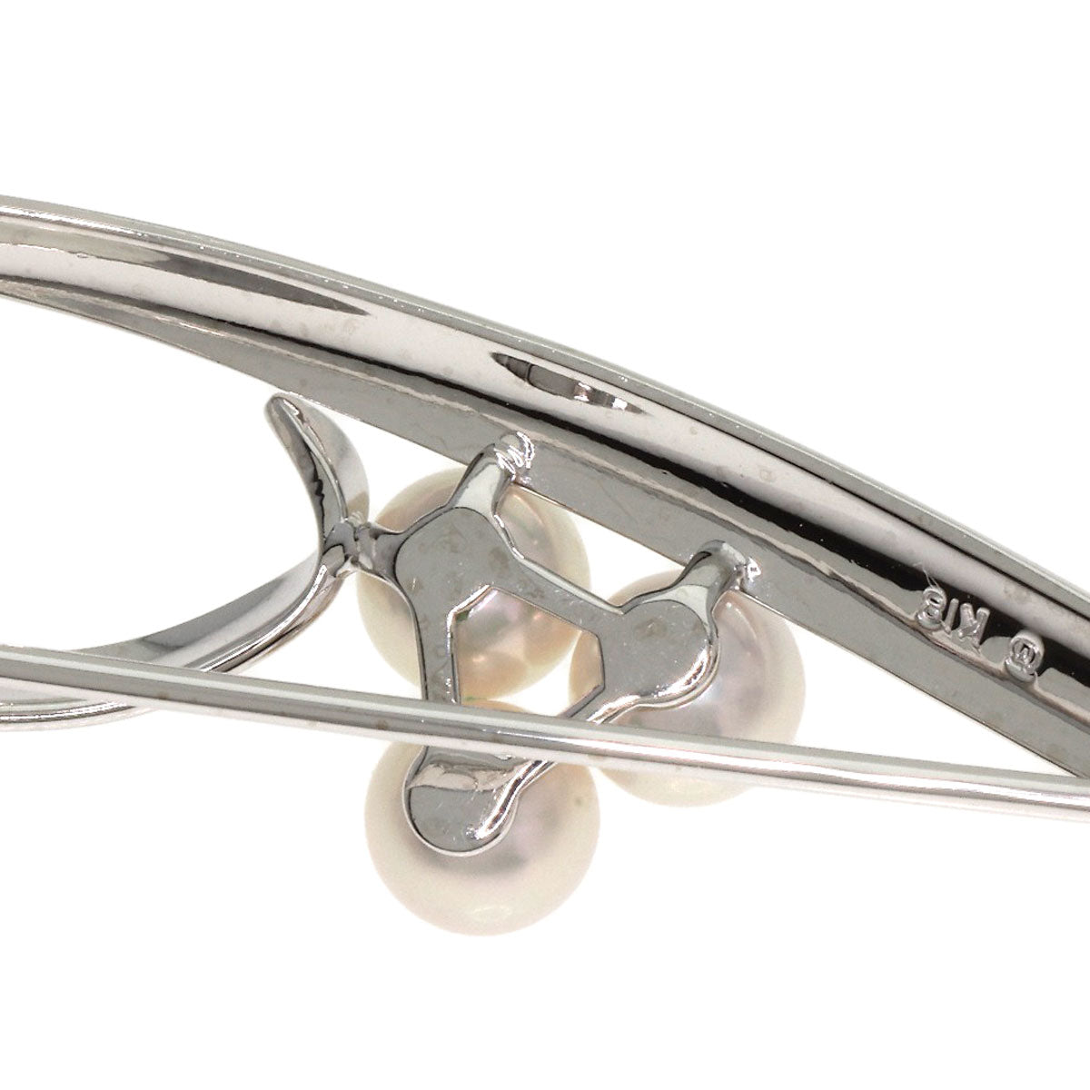 MIKIMOTO Pearl Pearl Brooch K18 White Gold Ladies [Used]