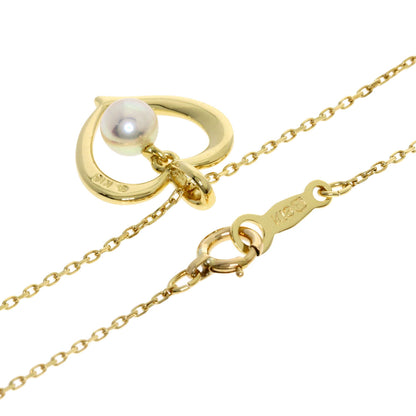 MIKIMOTO Heart motif Pearl Pearl Necklace K18 Yellow Gold Ladies [Used]