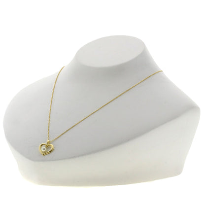 MIKIMOTO Heart motif Pearl Pearl Necklace K18 Yellow Gold Ladies [Used]