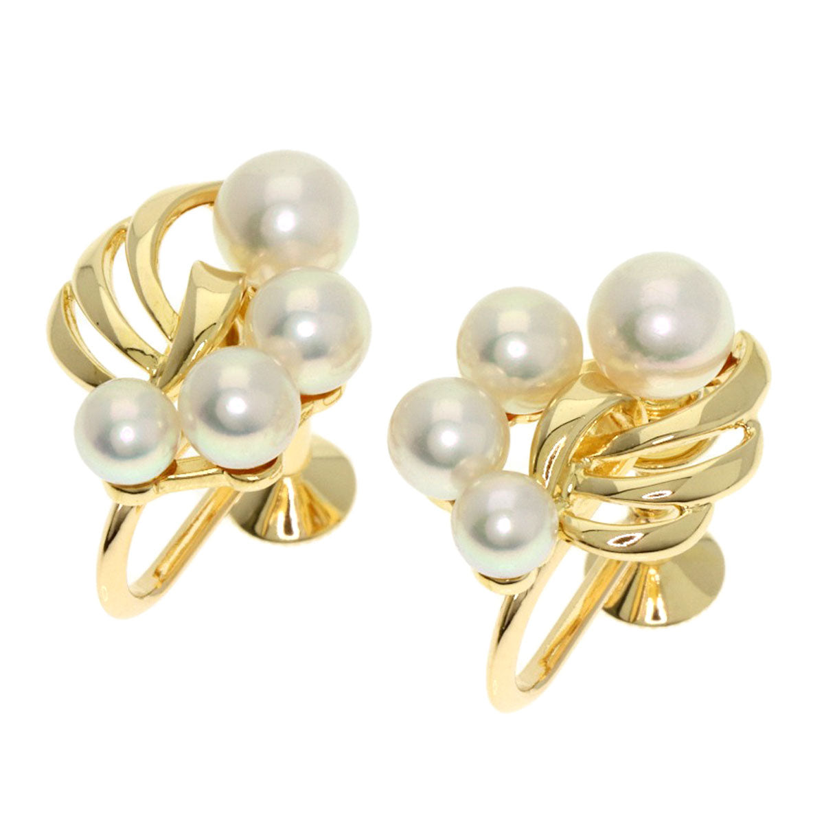 MIKIMOTO Pearl Pearl Earring K18 Yellow Gold Ladies [Used]