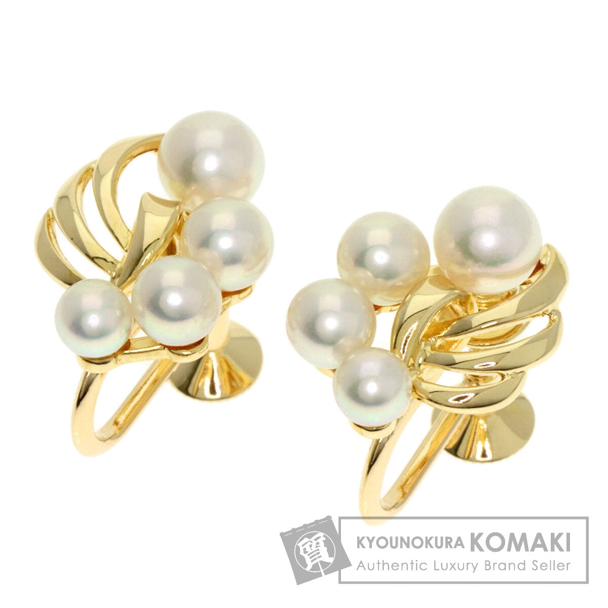 MIKIMOTO Pearl Pearl Earring K18 Yellow Gold Ladies [Used]