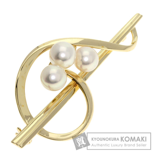MIKIMOTO Pearl Pearl Brooch K14 Yellow Gold Ladies [Used]