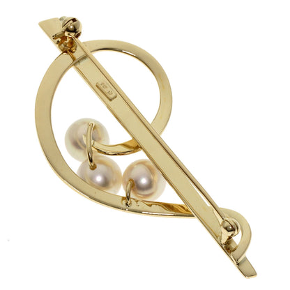 MIKIMOTO Pearl Pearl Brooch K14 Yellow Gold Ladies [Used]