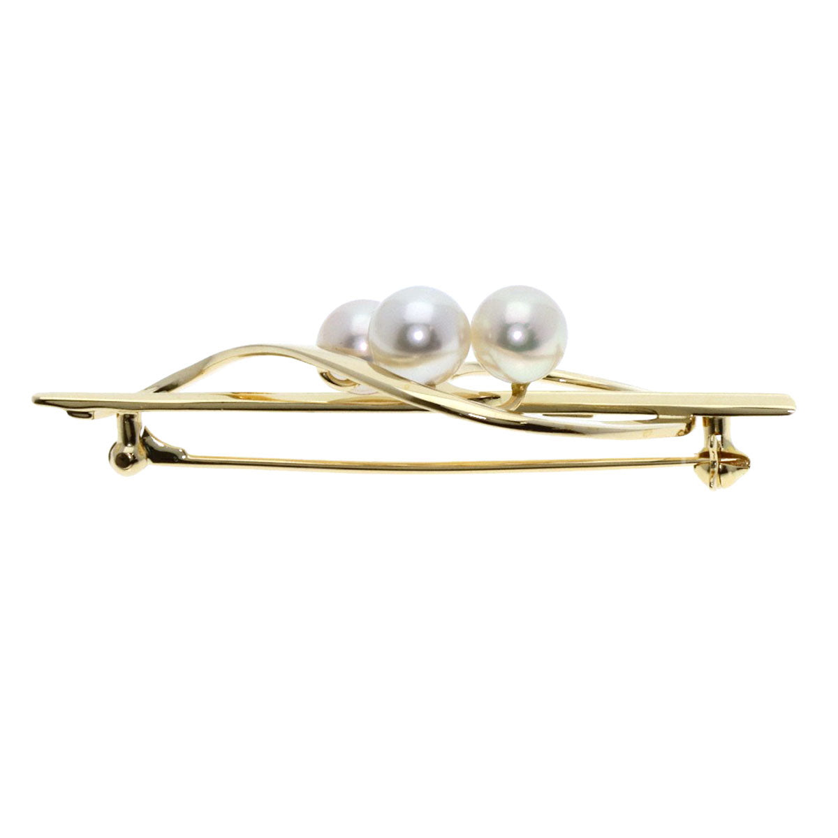 MIKIMOTO Pearl Pearl Brooch K14 Yellow Gold Ladies [Used]