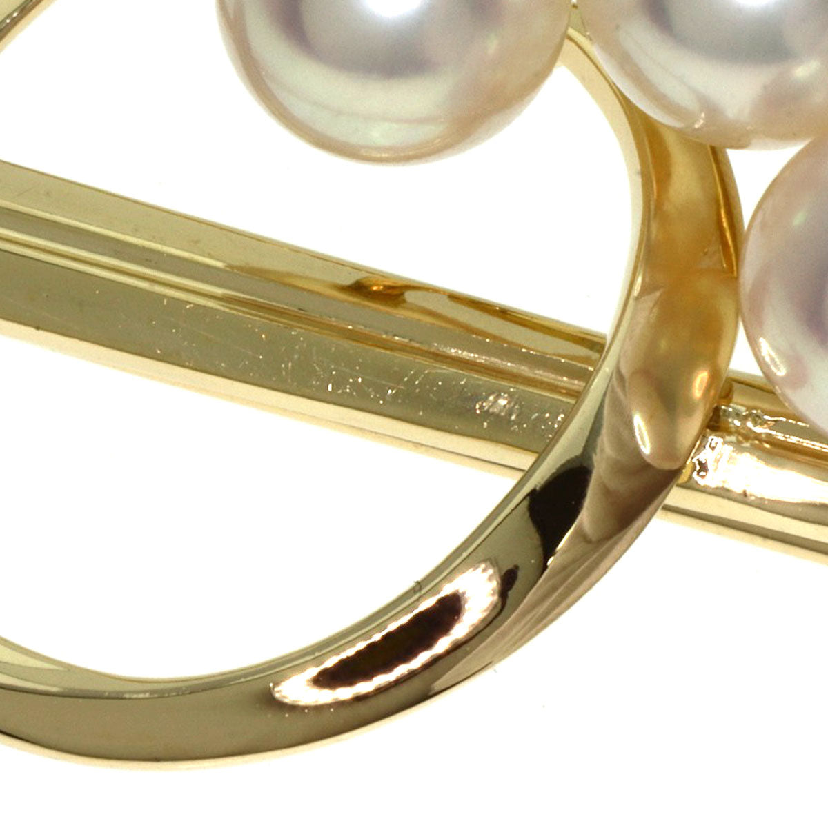 MIKIMOTO Pearl Pearl Brooch K14 Yellow Gold Ladies [Used]
