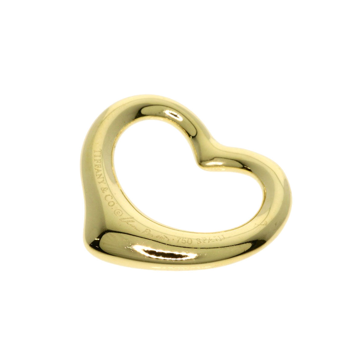 TIFFANY&Co. Open heart Pendant top K18 Yellow Gold Ladies [Used]