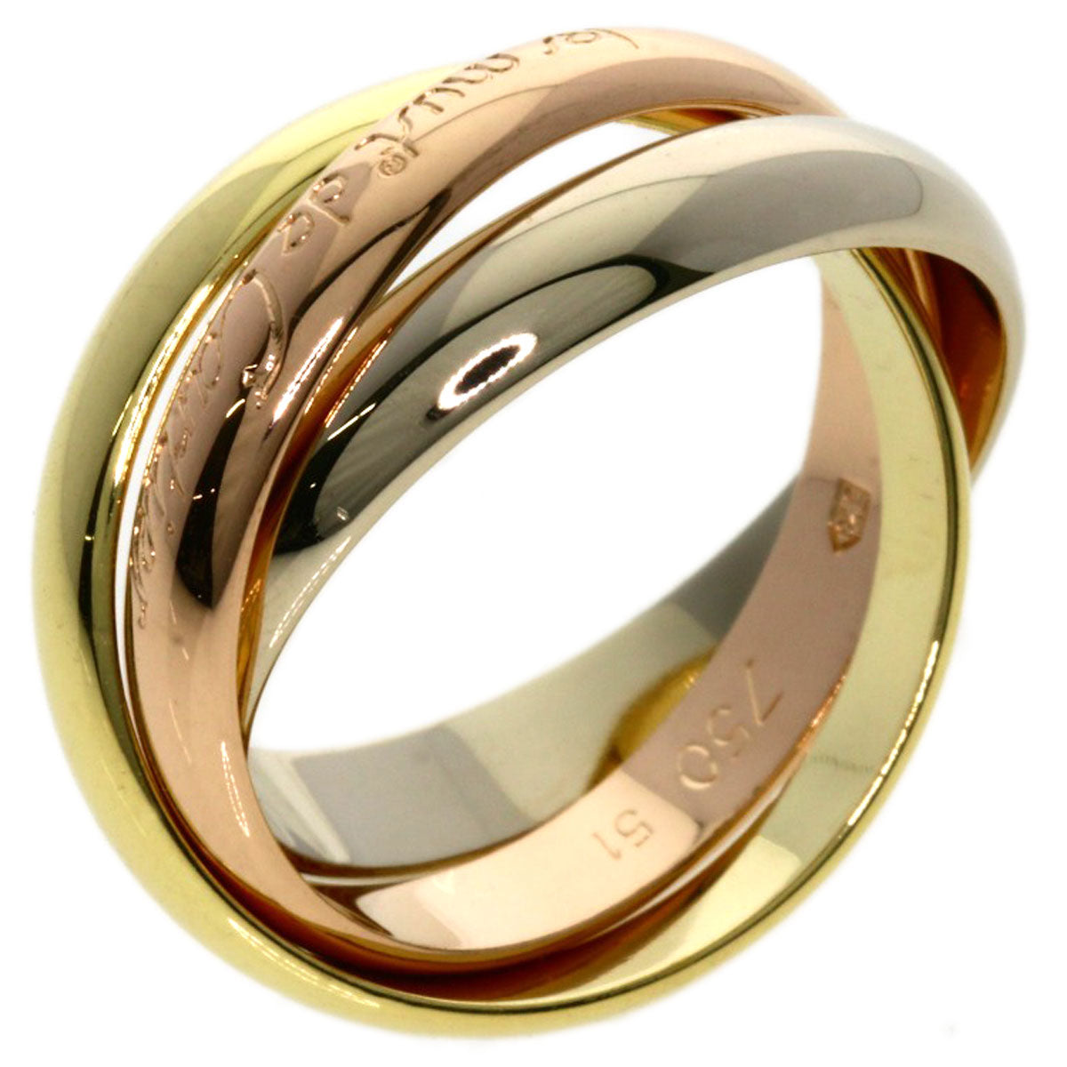 CARTIER Trinity #51 Ring K18 Yellow Gold K18 White GoldLadies [Used]