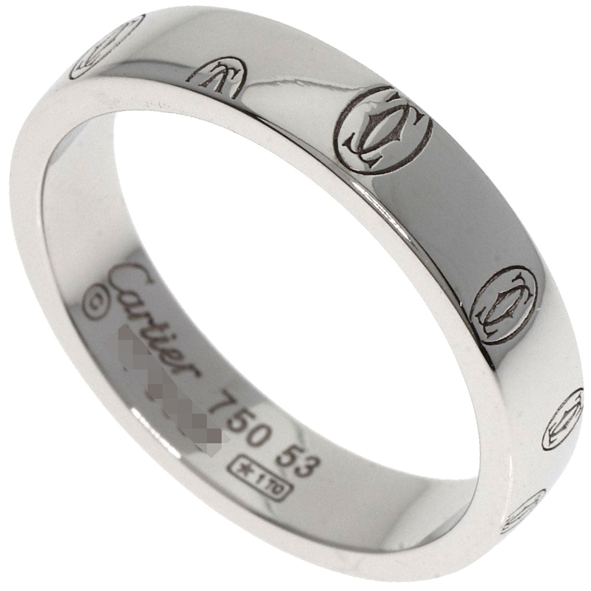 CARTIER Happy birthday # 53 Ring K18 White Gold Ladies [Used]