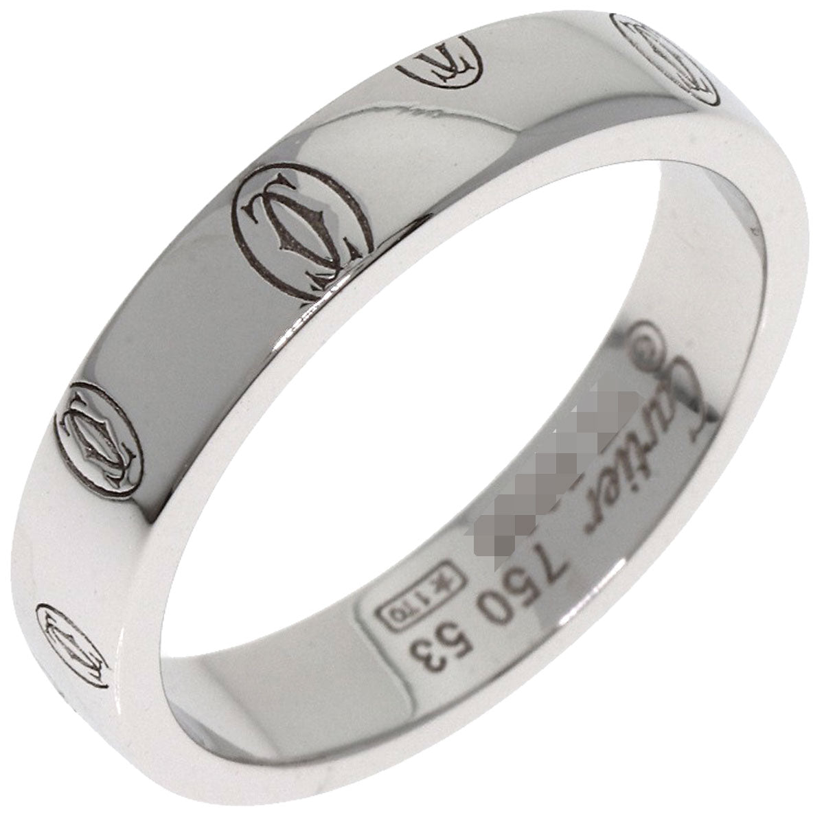 CARTIER Happy birthday # 53 Ring K18 White Gold Ladies [Used]