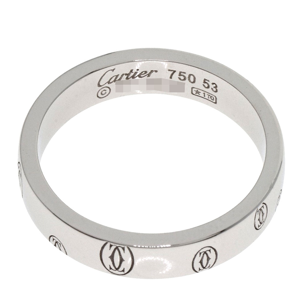 CARTIER Happy birthday # 53 Ring K18 White Gold Ladies [Used]