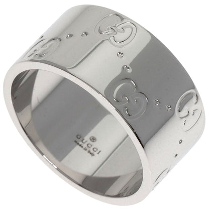 GUCCI GG Icon Wide #11 Ring K18 White Gold Ladies [Used]