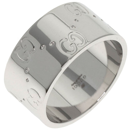 GUCCI GG Icon Wide #11 Ring K18 White Gold Ladies [Used]