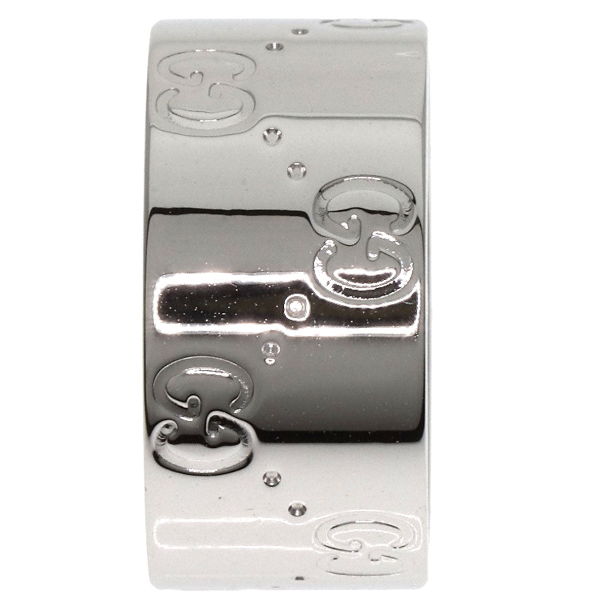 GUCCI GG Icon Wide #11 Ring K18 White Gold Ladies [Used]