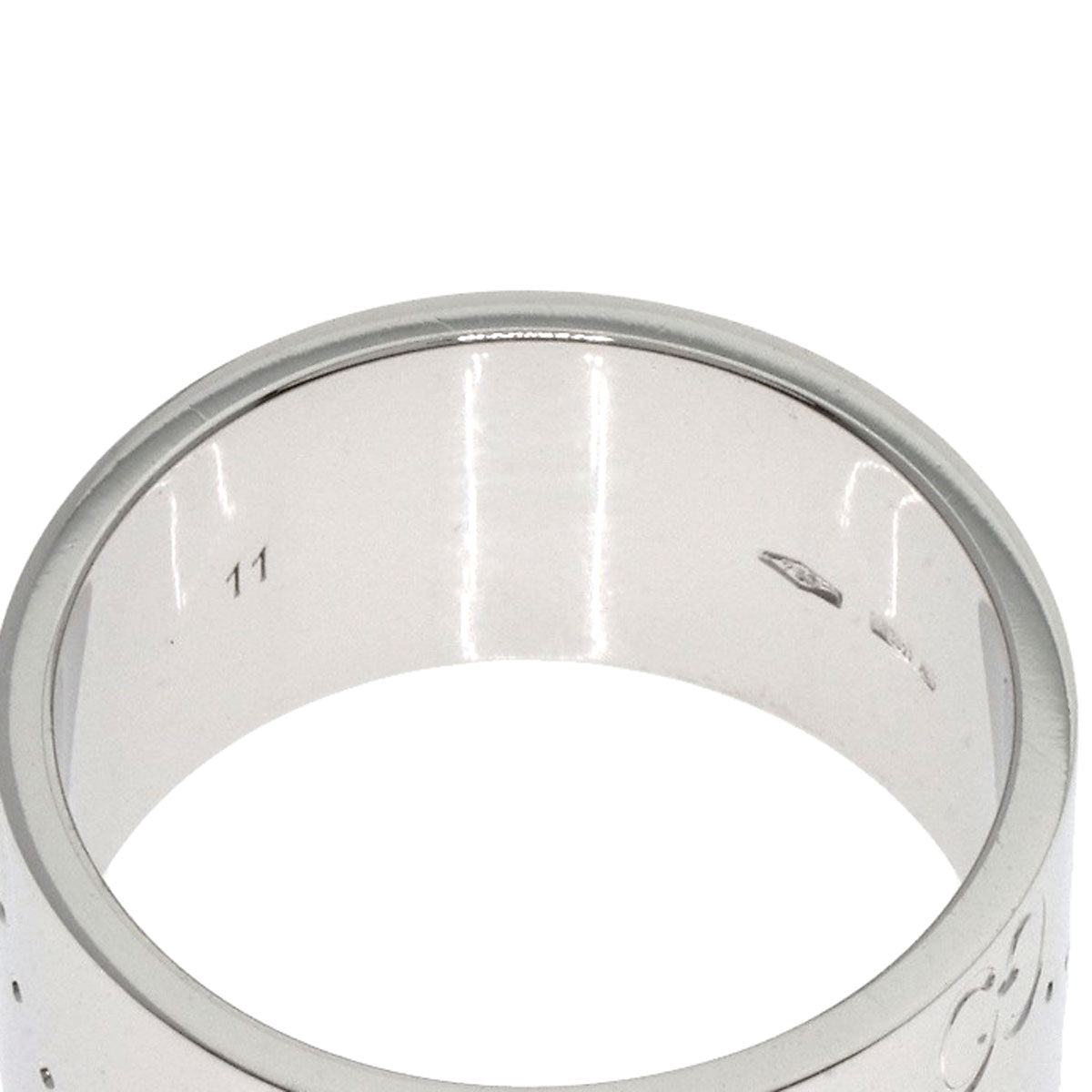 GUCCI GG Icon Wide #11 Ring K18 White Gold Ladies [Used]