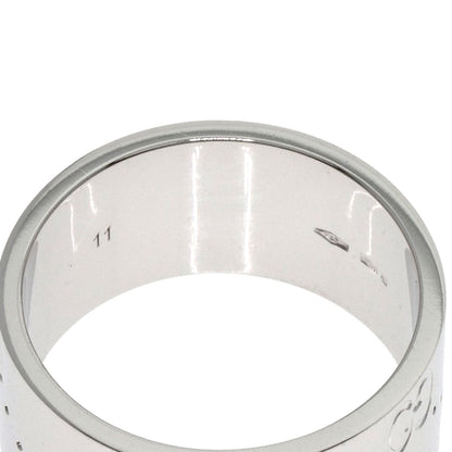 GUCCI GG Icon Wide #11 Ring K18 White Gold Ladies [Used]