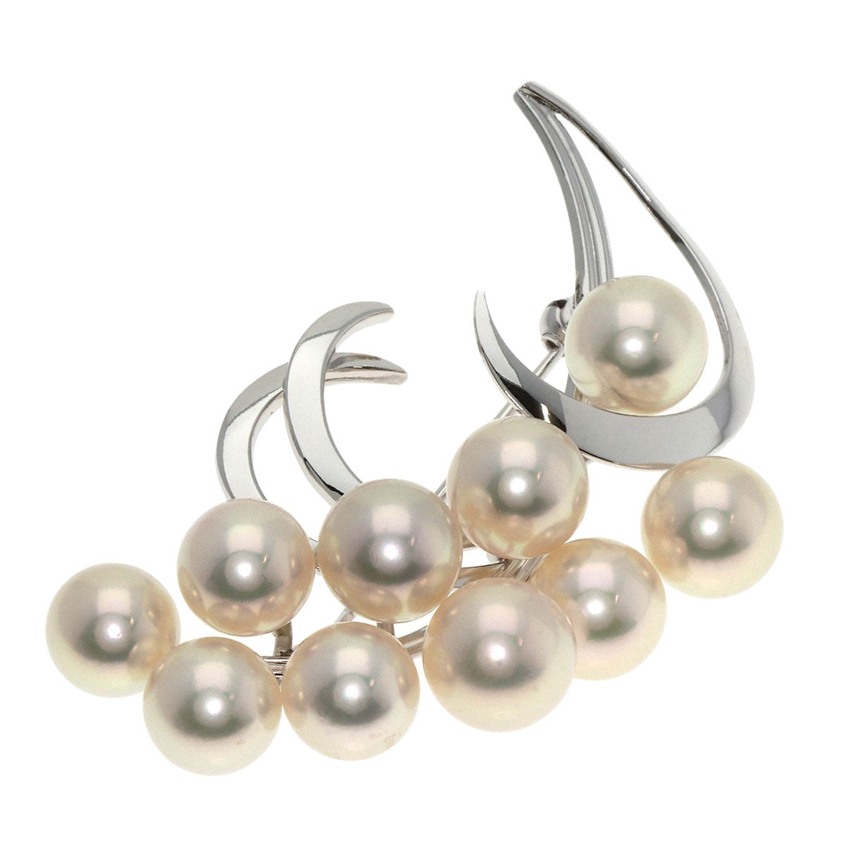 MIKIMOTO Pearl Pearl Brooch K18 White Gold Ladies [Used]