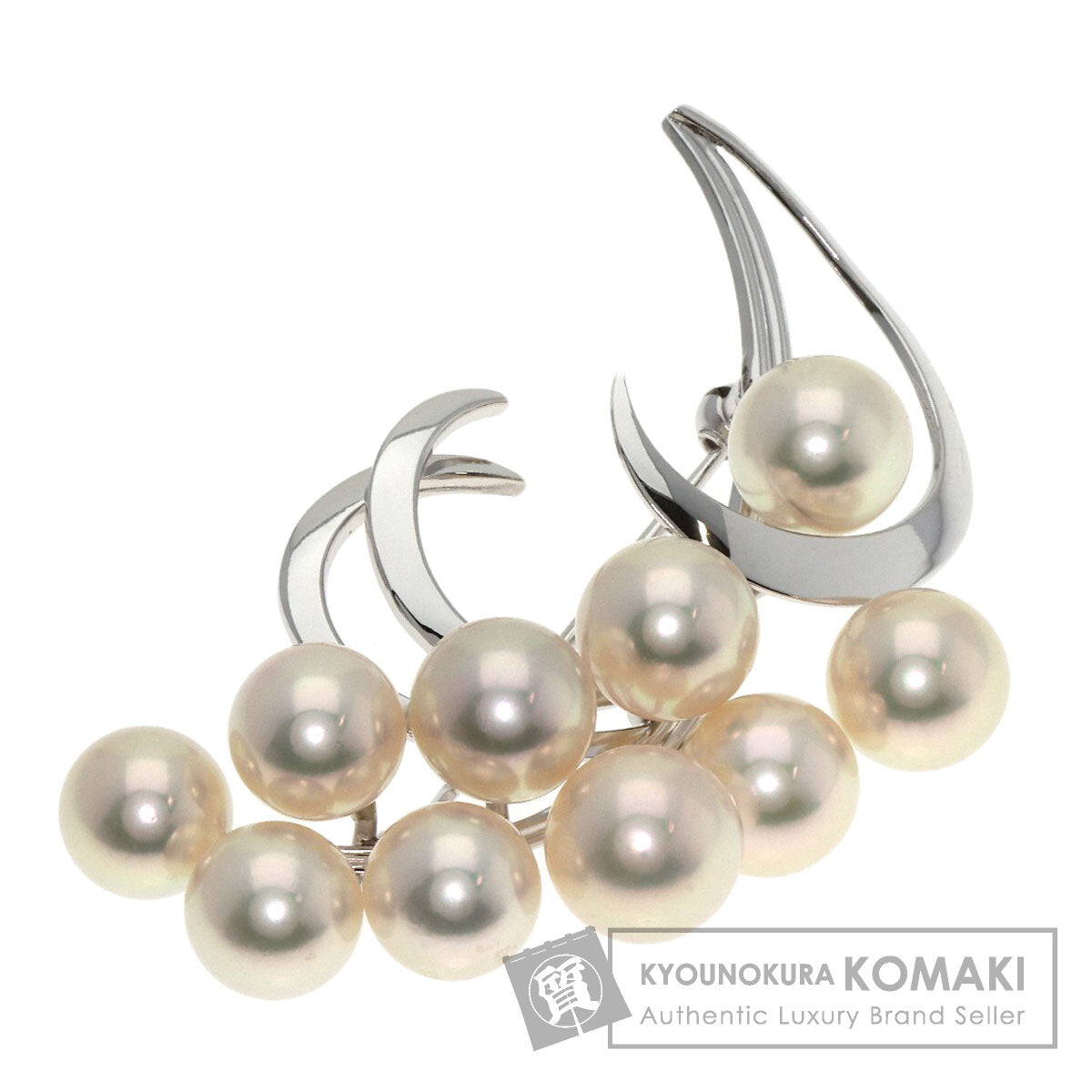 MIKIMOTO Pearl Pearl Brooch K18 White Gold Ladies [Used]