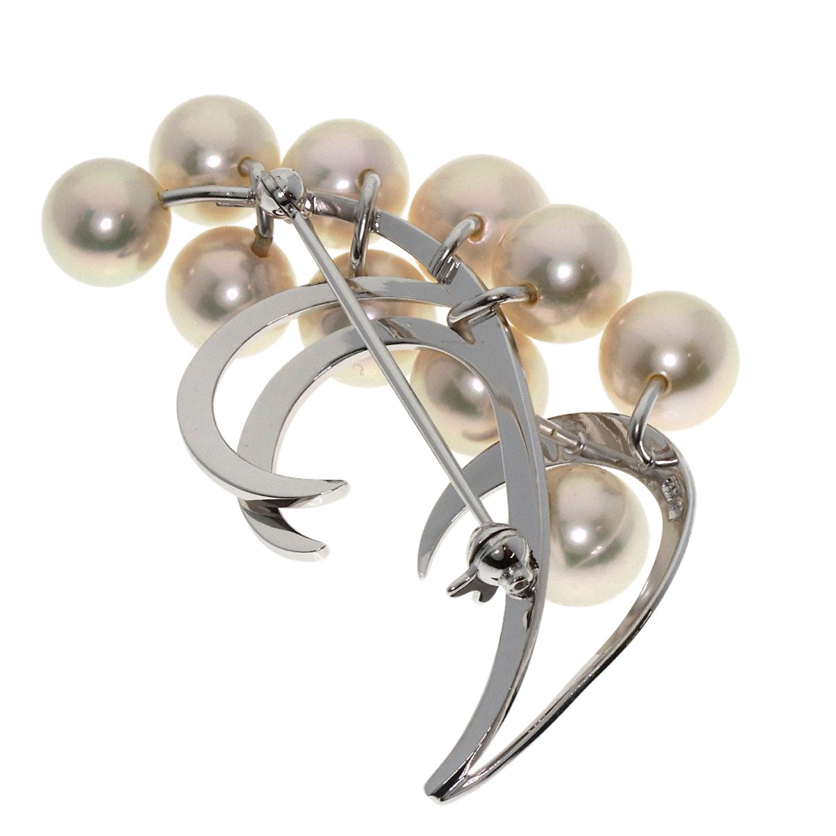 MIKIMOTO Pearl Pearl Brooch K18 White Gold Ladies [Used]