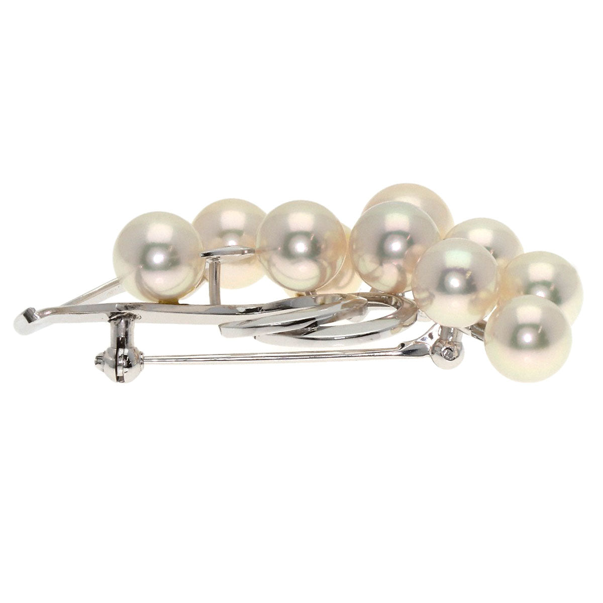 MIKIMOTO Pearl Pearl Brooch K18 White Gold Ladies [Used]