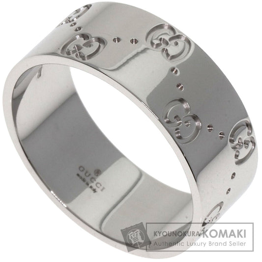 GUCCI GG Icon Wide #27 Ring K18 White Gold mens [Used]