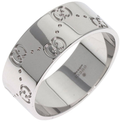 GUCCI GG Icon Wide #27 Ring K18 White Gold mens [Used]