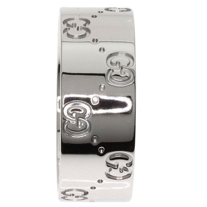 GUCCI GG Icon Wide #27 Ring K18 White Gold mens [Used]